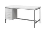 30" White and Gray Computer Desk With Three Drawers