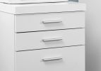17.75" X 18.25" X 25.25" White Black Particle Board 3 Drawers  Filing Cabinet