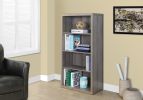 48" Dark Taupe Wood Bookcase