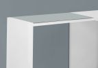 55" White Glass L Shape Computer Desk With Three Drawers