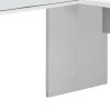 55" White Glass L Shape Computer Desk With Three Drawers