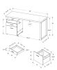 24" Brown and Silver Computer Desk With Two Drawers