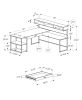 59" White and Silver L Shape Computer Desk