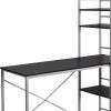 19" Dark Brown and Silver Computer Desk