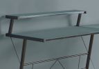 23" Clear and Black Glass L Shape Computer Desk
