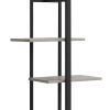 60" Taupe Metal Etagere Bookcase