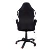 Black Fabric Tufted Seat Swivel Adjustable Gaming Chair Fabric Back Plastic Frame
