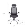 Black Polyester Seat Swivel Adjustable Executive Chair Mesh Back Plastic Frame