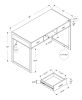22" Dark Brown and Silver Computer Desk With Two Drawers