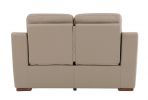 67" Beige And Brown Faux Leather Manual Reclining Love Seat