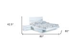80'" X 60'"  X 42.5'" Modern Queen White High Gloss Bed