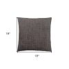 18" X 18" Gray Polyester Linen Zippered Pillow
