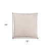 18" X 18" Taupe Velvet Polyester Feather Zippered Pillow