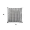 Set Of Two 18" X 18" Black Gray and White Polyester Striped Zippered Pillow