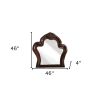 Cherry Oak Wood Finish Baroque Style Wall Mirror