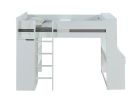 45" X 92" X 66" White Wood Veneer (Laminated) Loft Bed