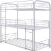 42" X 79" X 74" White Metal Triple Bunk Bed - Twin