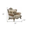 39" X 50" X 49" Fabric Champagne Upholstery Wood Legtrim Chair W2 Pillows