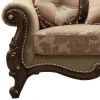 69" Beige and Gold And Brown Loveseat and Toss Pillows