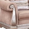 42" Cherry Blossom Pink And Gray Velvet Tufted Chesterfield Chair