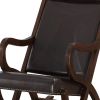 Espresso Brown Faux Leather With Walnut Finish Rocking Chair