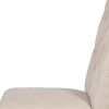 Set of Two Tufted Beige And Espresso Upholstered Linen Dining Side Chairs