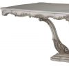 44" Off White Solid Wood Pedestal Base Dining Table
