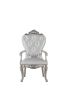 Set Of Two 25" Silver And Pearl Fabric Tufted Side Chair