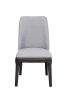 Set of Two Light Gray And Gray Upholstered Linen Dining Side Chairs