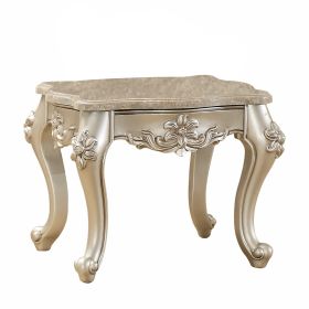 24" Champagne Faux Marble Square End Table
