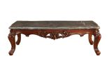 63" Marble Walnut Wood Coffee Table