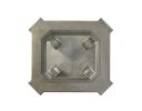 26" Antique Silver And Clear Glass End Table