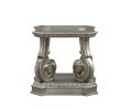 26" Antique Silver And Clear Glass End Table