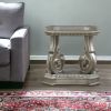 26" Antique Silver And Clear Glass End Table