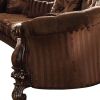 55" Brown Velvet Curved Settee