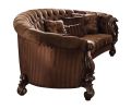 55" Brown Velvet Curved Settee