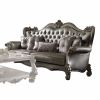 46" Platinum Velvet Curved Sofa And Toss Pillows