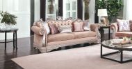 42" Light Pink Velvet Sofa And Toss Pillows With Champagne Legs