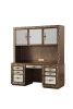 24" Gold Credenza Desk With Three Cabinets Seven Drawers