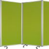 Green Rolling Three Panel Room Divider Screen