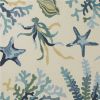 7' X 9'  Uv Treated Polypropylene Ivory Or Blue Area Rug