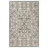 8'X10' Ivory Grey Hand Woven Uv Treated Greek Key Medallion Indoor Outdoor Area Rug