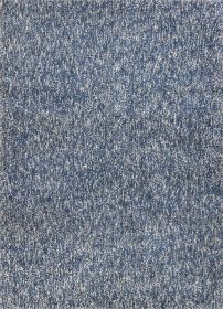 9' X 13' Polyester Indigo Or  Ivory  Heather Area Rug