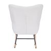 Teddy Upholstered Nursery Rocking Chair for Living Room Bedroom(WHITE Teddy)