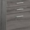 17.75" X 18.25" X 25.25" Dark Taupe Black Particle Board 3 Drawers  Filing Cabinet