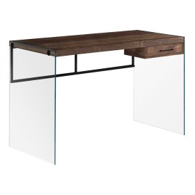 24" Brown and Clear Computer Desk